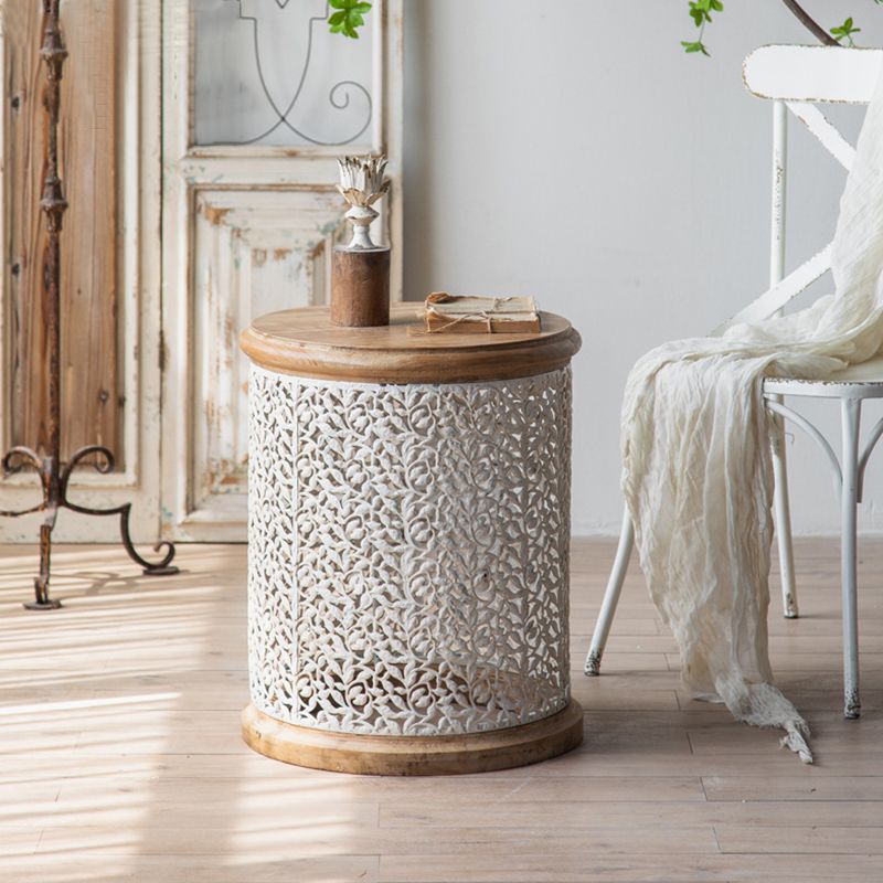 Tavolo da tavolo da tavolo in metallo in metallo in legno in legno massiccio tavolo da tamburo per soggiorno per soggiorno