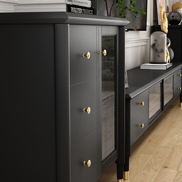 Rubberwood TV Media Stand 4-Drawer Enclosed Storage TV Stand Console Clearhalo 'furn' 'furn_tv_stands_entertainment_centers' 'Furniture' 'Living Room Furniture' 'TV Stands & Entertainment Centers' 'TV Stands & Media Storage Furniture' 'tv_stands_entertainment_centers' 1200x1200_22c055ed-f2b2-40bd-ae87-c790f9b3dc24