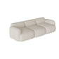 Contemporary 27.5" H White/ Brown Fleece Square Arm Sofa For Living Room