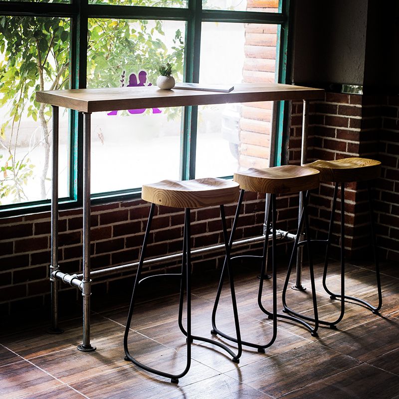 Tavolo da pub industriale in legno massiccio tavolo da barra del rettangolo di rettangolo