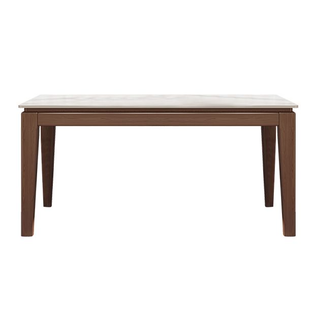 Mid-Century Modern Dining Table Sintered Stone Top Dining Table with Wooden Base for Kitchen Clearhalo ' dining_table' 'Dining Tables & Seating' 'Dining Tables' 'furn' 'furn_dining_table' 'Furniture' 'furniture_dining_table' 'Kitchen & Dining Furniture' 'kitchen&dining_furn' 'kitchen' 'kitchen_dining_table' 1200x1200_22c1fffe-8393-4915-9ff2-8cc9306c304d