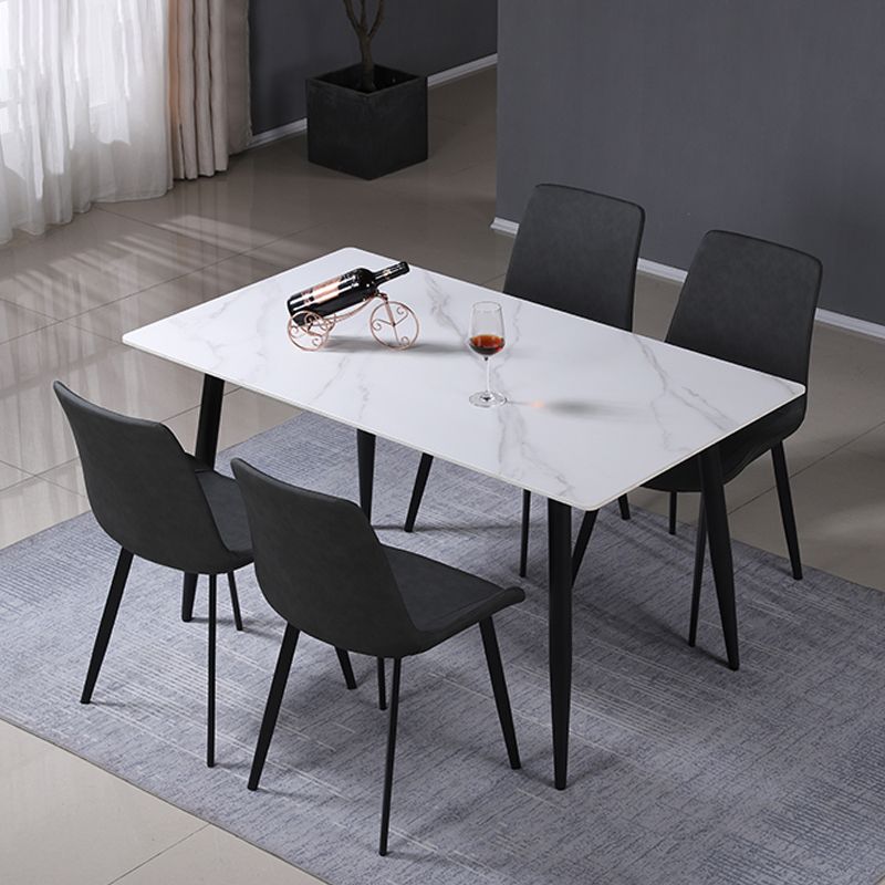 Rectangle Sintered Stone Two-Color Dining Table Modern 4 Legs Table for Dining Room Clearhalo ' dining_table' 'Dining Tables & Seating' 'Dining Tables' 'furn' 'furn_dining_table' 'Furniture' 'furniture_dining_table' 'Kitchen & Dining Furniture' 'kitchen&dining_furn' 'kitchen' 'kitchen_dining_table' 1200x1200_22c2534c-bb47-47ad-a5c5-7df4f557aa43