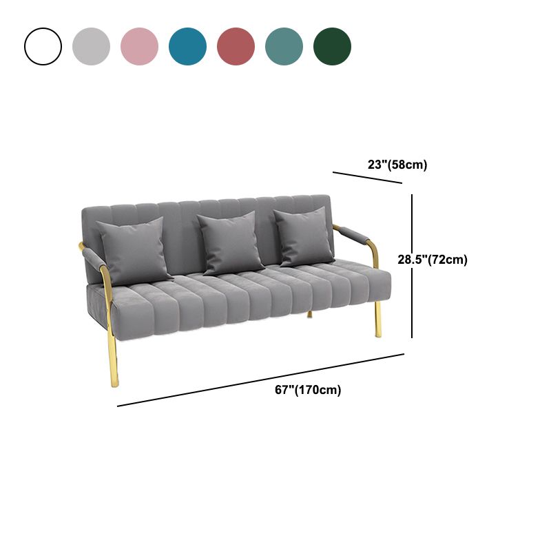 Velvet Recessed Arm Sofa Contemporary Standard Sofa with Sewn Pillow Back Clearhalo 'furn' 'furn_sofas' 'Furniture' 'Living Room Furniture' 'Sofa' 'sofas' 1200x1200_22c29dea-563a-4f99-9b88-3dadb2dd309e