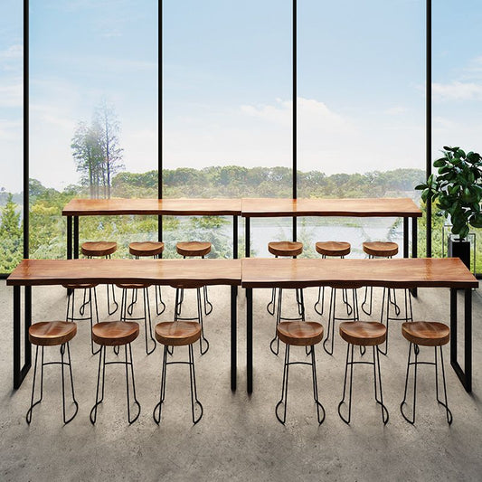 Tavolo da bar in legno solido in legno in legno massiccio di rettangolo in stile industriale