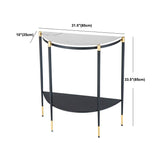 Tavolino console in marmo glam mezza luna 4 gambe accento tavolo per hall