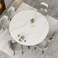 Mesa de comedor sencilla y moderna, mesa de comedor de piedra sinterizada con base de madera