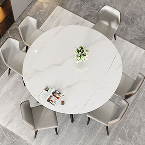 Mesa de comedor sencilla y moderna, mesa de comedor de piedra sinterizada con base de madera