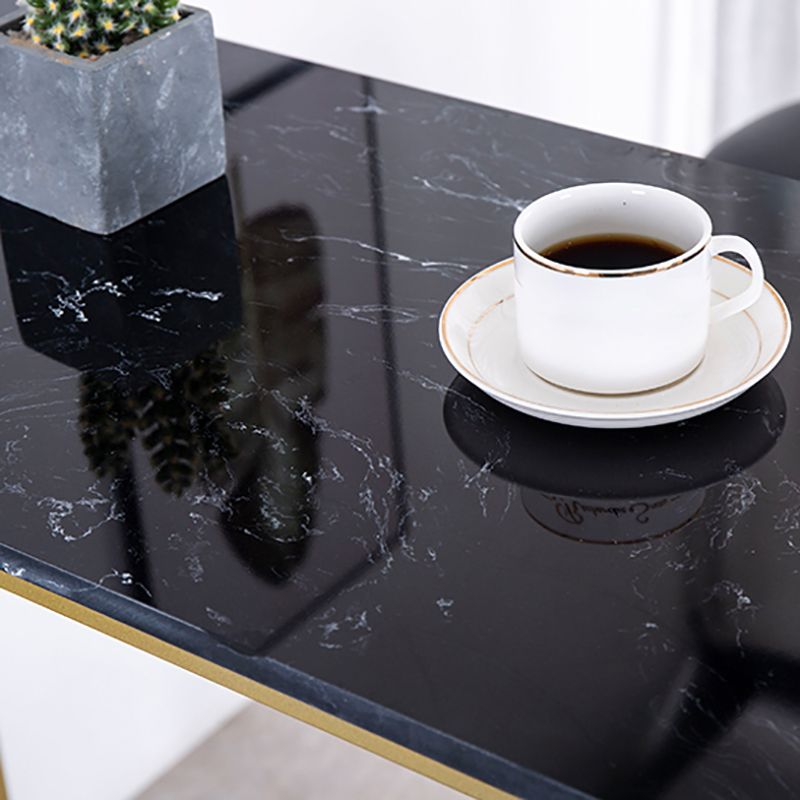 Modern White Marble Table with Rectangle Table Top Sled Table - 42" H Clearhalo 'Bar Furniture' 'Bar Tables' 'bar_tables' 'furn' 'furn_bar_tables' 'Furniture' 'furniture_bar_tables' 'Kitchen & Dining Furniture' 1200x1200_22c4663e-1b8d-4098-8d66-eaf20239ad00