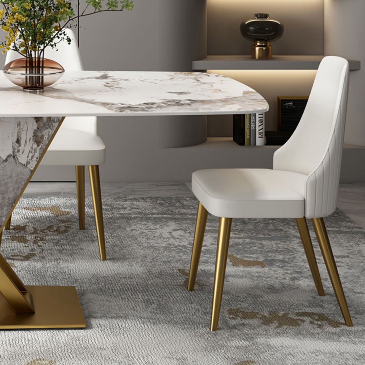 Luxurious Sintered Stone Top Dining Set Rectangular 1/4/5/7 Pieces Dining Room Table Set Clearhalo 'Dining Room Sets' 'Dining Tables & Seating' 'dining_room_set' 'furn' 'furn_dining_room_set' 'Furniture' 'Kitchen & Dining Furniture' 1200x1200_22c61ad7-f569-4194-93e8-d07a2d2eef97