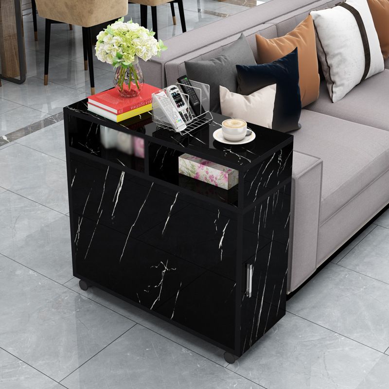 Eigentijdse rechthoekige eindtafel houten bijzettafel met opslag