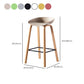 Contemporary Plastic Bucket Low Back Bar Stools with Metal Base