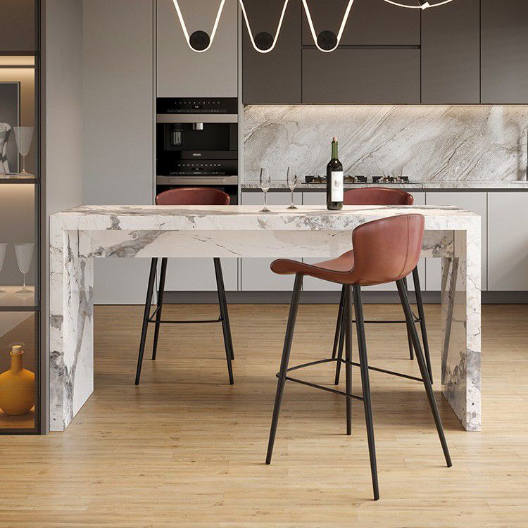 Marble Bistro Bar Height Cocktail Table with Two Legs Bistro Table