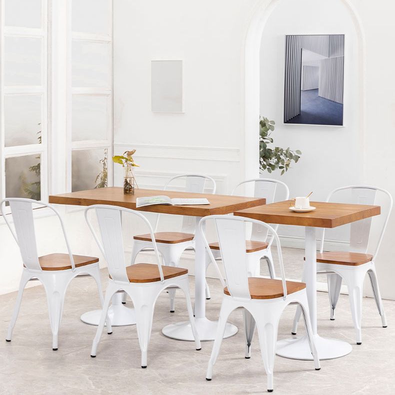 Solid Wood Industrial Dining Table Brown Top Table with White Frame for Dinning Room Clearhalo ' dining_table' 'Dining Tables & Seating' 'Dining Tables' 'furn' 'furn_dining_table' 'Furniture' 'furniture_dining_table' 'Kitchen & Dining Furniture' 'kitchen&dining_furn' 'kitchen' 'kitchen_dining_table' 1200x1200_22ce1cc5-6bbd-42f3-a033-d8710c1ff0ff