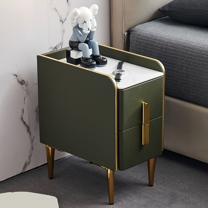 Stone Top Glam Bed Nightsand Stand Night-Artwer 20 pulgadas de madera sólida de madera sólida con piernas