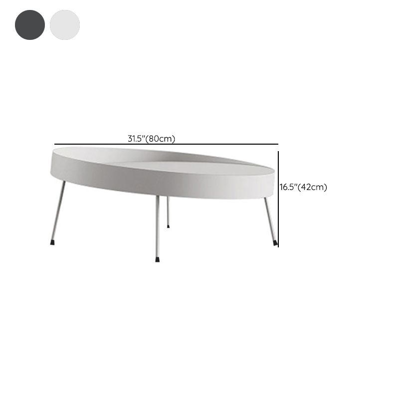 Mesa de centro redonda de hierro de mediados de siglo, juego de mesa de cóctel con tapa de bandeja de 2 piezas