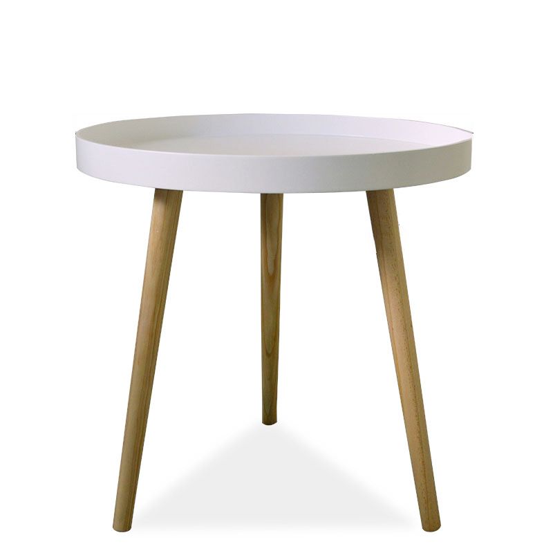 White Round Accent Side Table Solid Wood Abstract Side End Table Clearhalo 'Coffee & Accent Tables' 'End & Side Tables' 'end_side_table' 'end_side_tables' 'furn' 'furn_end_side_tables' 'Furniture' 'furniture_end_side_table' 'Living Room Furniture' 1200x1200_22cfbbdb-933d-4c88-82bc-f677dfb96b4e