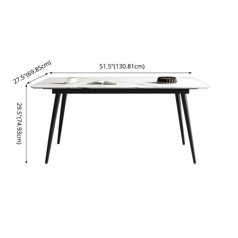Modern Sintered Stone Rectangle Dining Set White Dining Set for Home Use Clearhalo 'Dining Room Sets' 'Dining Tables & Seating' 'dining_room_set' 'furn' 'furn_dining_room_set' 'Furniture' 'furniture_dining_room_set' 'Kitchen & Dining Furniture' 'kitchen&dining_furn' 'kitchen' 1200x1200_22d18f52-0cae-4e1e-a70d-13f28598d966