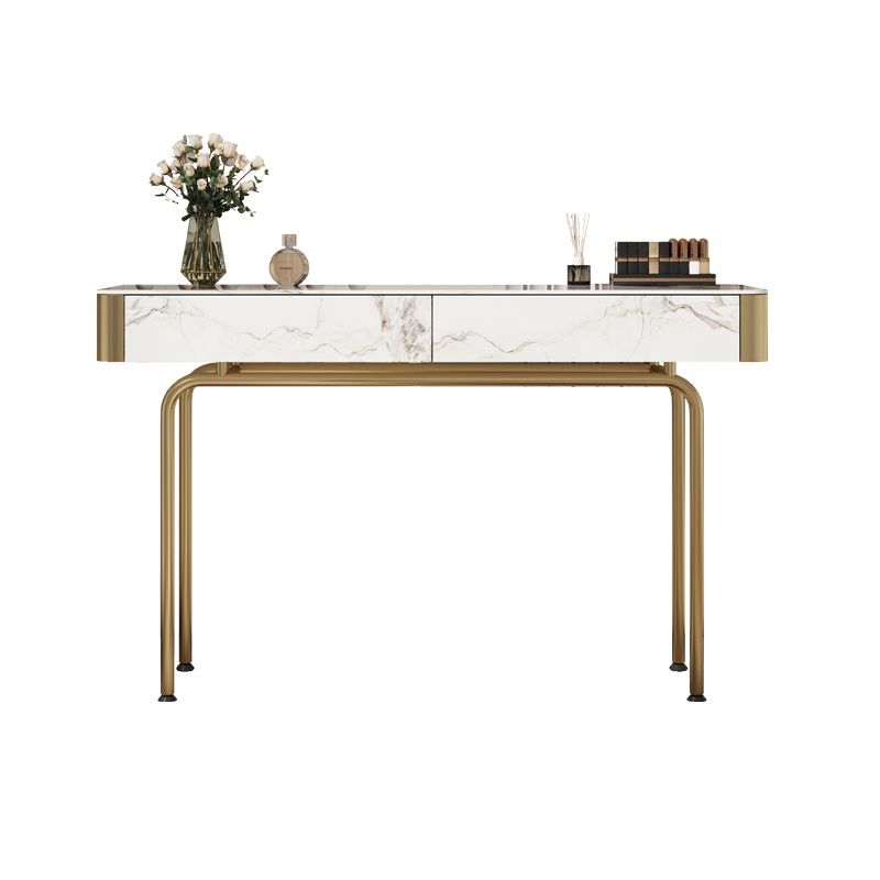 Sabla de tocador Glaml Slate y Metal Consejo con 2 cajones