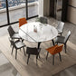 White Stone Dining Site Table Modern Round 4 Legs Dining Table Clearhalo 'Dining Tables & Seating' 'Dining Tables' 'dining_table' 'furn' 'furn_dining_table' 'Furniture' 'Kitchen & Dining Furniture' 1200x1200_22d30c57-aded-43ad-bc39-368c7626e506