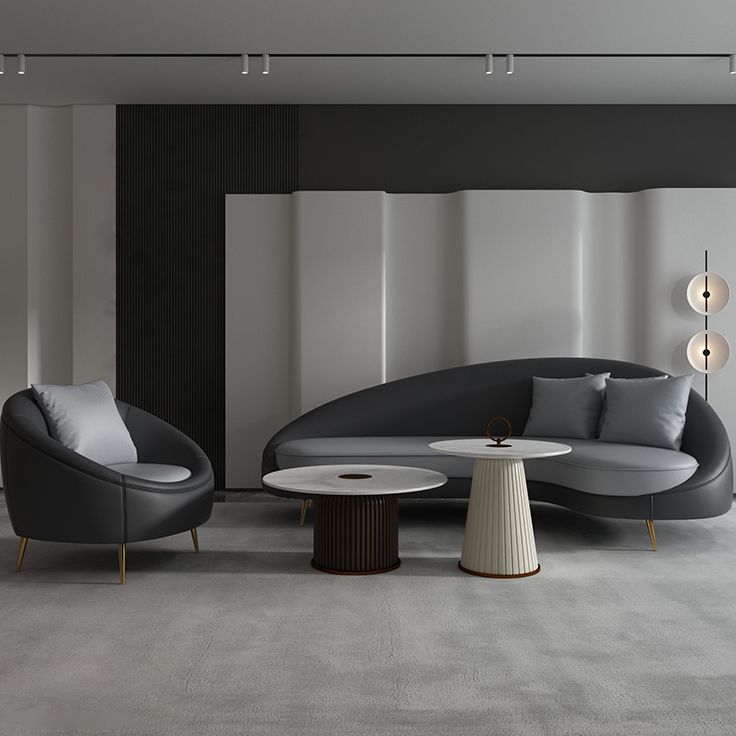 Faux Leather Curved Sofa Contemporary Sloped Arm Sofa for Living Room Clearhalo 'furn' 'furn_sofas' 'Furniture' 'Living Room Furniture' 'Sofa' 'sofas' 1200x1200_22d49408-d020-4b71-8591-f0635fa31a8c