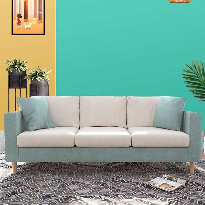 コンテンポラリーホワイトクッション標準四角い腕の固定ソファ