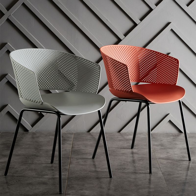 Contemporary Style Plastic Dining Armless Chair Open Back Dining Side Chair for Home Clearhalo ' kitchen&dining_furn' 'Dining Chairs' 'Dining Tables & Seating' 'dining_chair' 'furn' 'furn_dining_chair' 'Furniture' 'furniture_dining_chair' 'Kitchen & Dining Furniture' 'kitchen' 1200x1200_22d7b65e-3eba-4a3d-bf7a-baea39602ddd