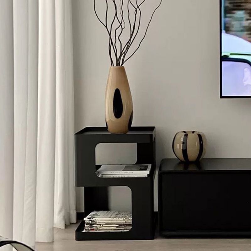 21.7" Tall Block End Table 3-Tier Metal Accent Side Table for Living Room Clearhalo 'Coffee & Accent Tables' 'End & Side Tables' 'end_side_tables' 'furn' 'furn_end_side_tables' 'Furniture' 'Living Room Furniture' 1200x1200_22da2e29-0671-4b98-992a-20f3fd61fced