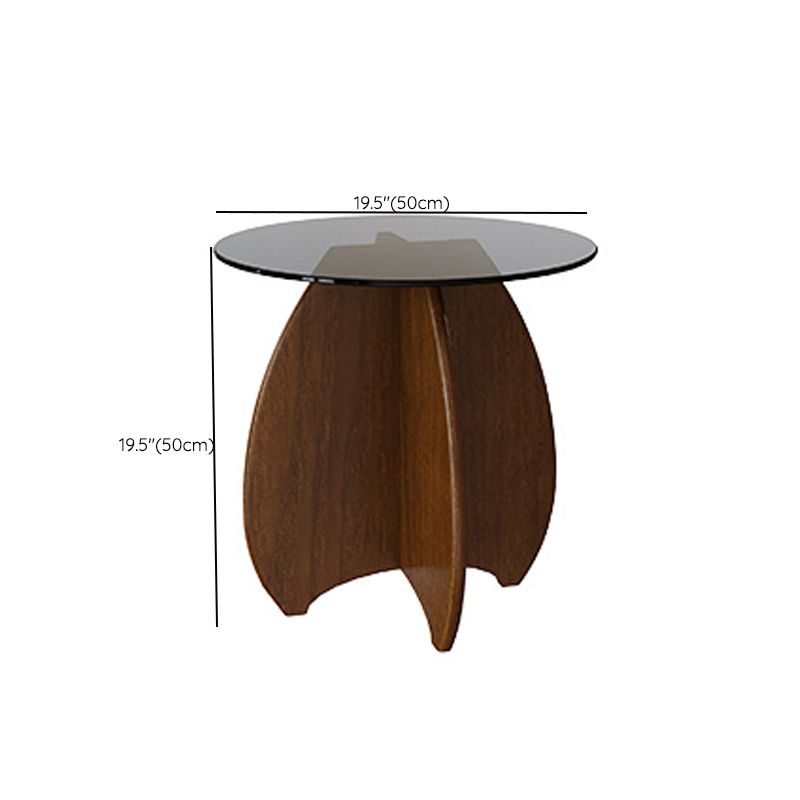 丸い形のガラスエンドテーブル黒のモダンホームソファサイドテーブル