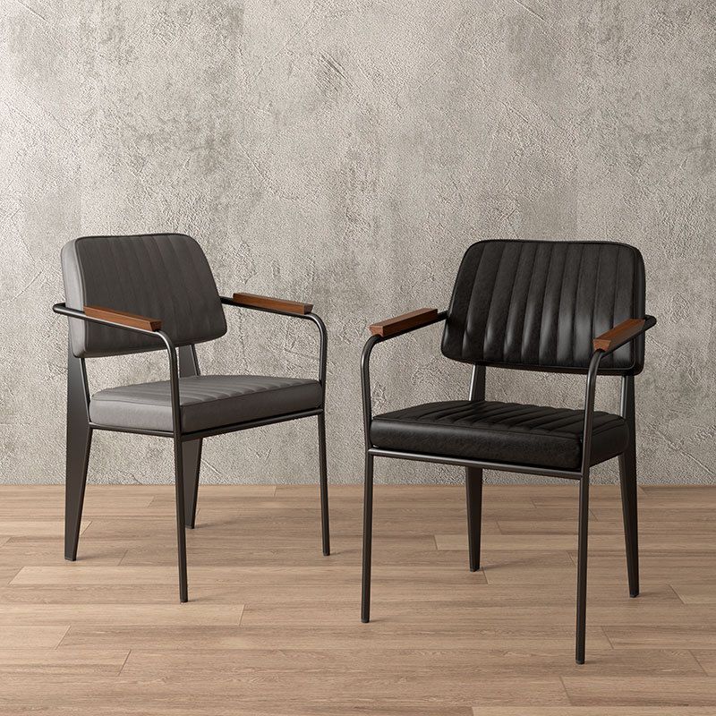 Industrial Kitchen Dining Side Chair Open Back Dining Arm Chair Clearhalo 'Dining Chairs' 'Dining Tables & Seating' 'dining_chair' 'furn' 'furn_dining_chair' 'Furniture' 'Kitchen & Dining Furniture' 1200x1200_22de15e6-9345-44e4-a920-7321fb17e84b