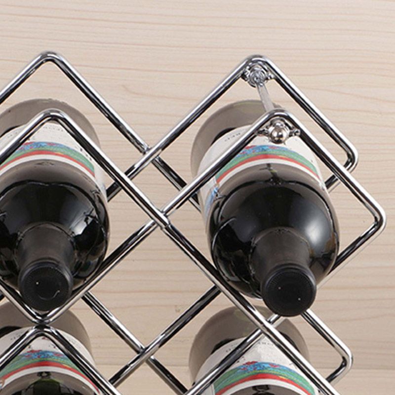 リビングルーム用のコンテンポラリーアイアンワインボトルホルダーカウンタートップボトルラック