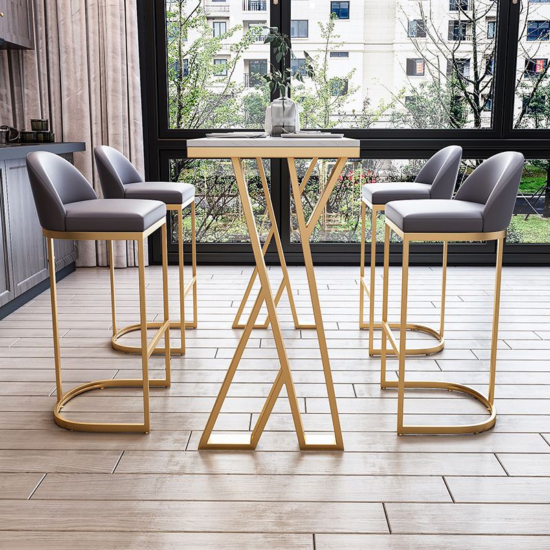 Contemporary 1/2/3/5/7 Pieces Bar Table Set Rectangle Stone Bar Table with Bar Stool Clearhalo 'Bar Furniture' 'furn' 'furn_home_bar_bar_sets' 'Furniture' 'Home Bars & Bar Sets' 'home_bar_bar_sets' 'Kitchen & Dining Furniture' 1200x1200_22df6225-8e20-41be-80cb-f17288d4d369
