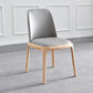 Contemporary Side Chair Leather Dining Chair with Solid Wood Legs
