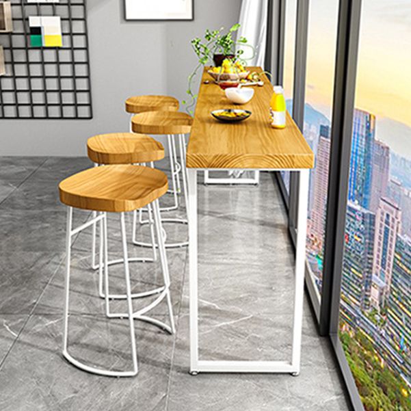 Rectangle Bar Dining Table Modern Bar Table with Sled Base in White Clearhalo 'Bar Furniture' 'Bar Tables' 'bar_tables' 'furn' 'furn_bar_tables' 'Furniture' 'furniture_bar_tables' 'Kitchen & Dining Furniture' 1200x1200_22e063b4-b632-4b5e-b7cf-edc8d64abfb4
