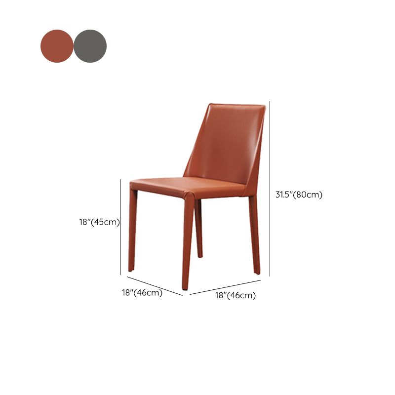 Faux Leather Kitchen Dining Chairs Contemporary Side Chairs with Metal Legs
