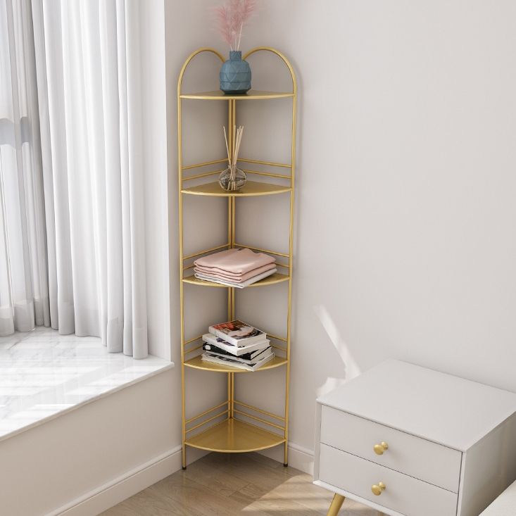 Estantería de rincón de estilo moderno estantería de metal abierta para el hogar
