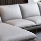 Faux Leather Sofa & Chaise Modern Flared Arm Sofa in Light Grey