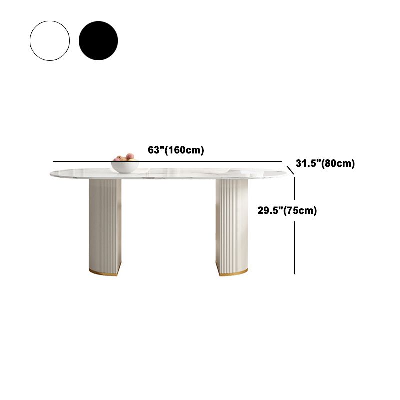 Designer Style Oval Dining Table Set 1/4/5/7 Pieces Sintered Stone Dining Set Clearhalo 'Dining Room Sets' 'Dining Tables & Seating' 'dining_room_set' 'furn' 'furn_dining_room_set' 'Furniture' 'Kitchen & Dining Furniture' 1200x1200_22e32f79-9f41-41da-8e87-260e0720a03c