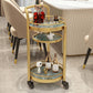 Modern Open Storage Prep Table Round Shape Home Dining Kitchen Trolley