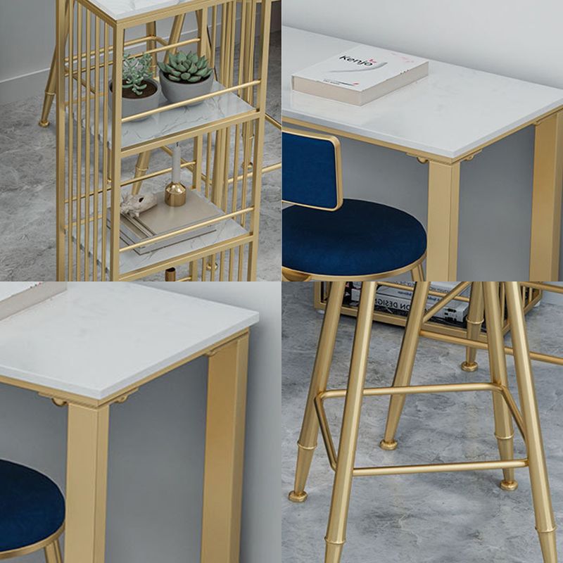 White Glam Style Bar Table in Faux Marble Living Room Bar Table Clearhalo 'Bar Furniture' 'Bar Tables' 'bar_tables' 'furn' 'furn_bar_tables' 'Furniture' 'furniture_bar_tables' 'Kitchen & Dining Furniture' 1200x1200_22e7572f-a4db-4888-8e89-9fa80442f984