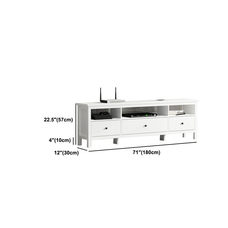 White Contemporary TV Stand Faux Wood TV Cabinet with Drawers Clearhalo 'furn' 'furn_tv_stands_entertainment_centers' 'Furniture' 'Living Room Furniture' 'TV Stands & Entertainment Centers' 'TV Stands & Media Storage Furniture' 'tv_stands_entertainment_centers' 1200x1200_22e7efde-feaa-436b-925b-8d8af090937d