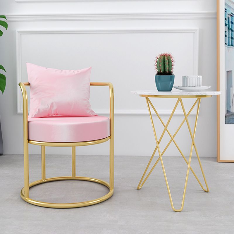 Sedie da pranzo a braccio di velluto glam sedia da pranzo in metallo per uso domestico