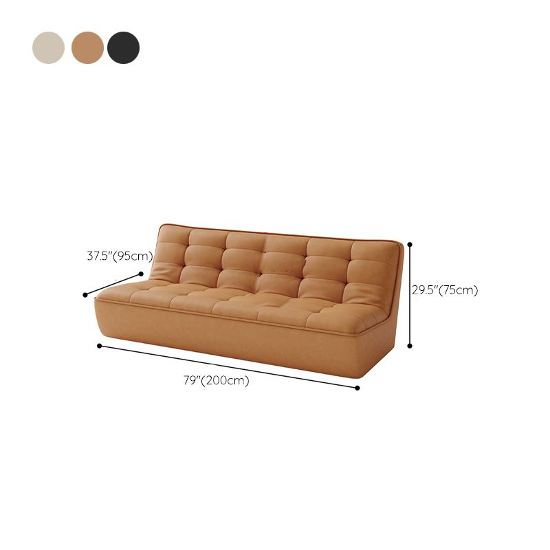 Armless Faux Leather Sofa Mid Century Modern Tufted Back Sofa Clearhalo 'furn' 'furn_sofas' 'Furniture' 'Living Room Furniture' 'Sofa' 'sofas' 1200x1200_22e85dbf-bbb7-48a4-b1ec-466f85afe276