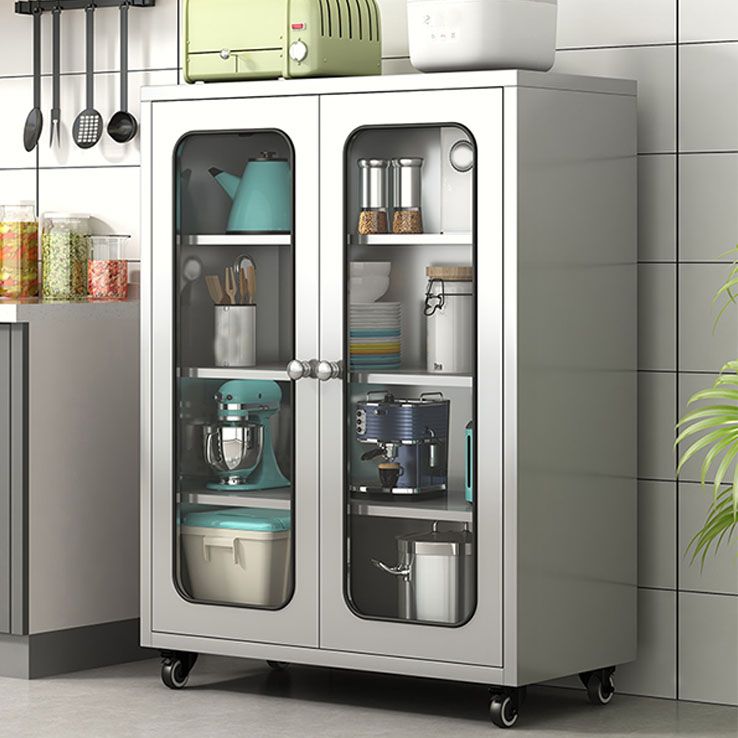 Modern Style Sideboard Metal Sideboard with Door for Kitchen Use Clearhalo 'buffet_sideboard' 'Buffets & Sideboards' 'furn' 'furn_buffet_sideboard' 'Furniture' 'Kitchen & Dining Furniture' 1200x1200_22e9c5ed-ffe5-4442-bb23-cc9cd4726ff9