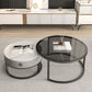 Rahmen-Basis-Design, runder Glas-/Kunsttisch, Couchtisch mit Metallbasis