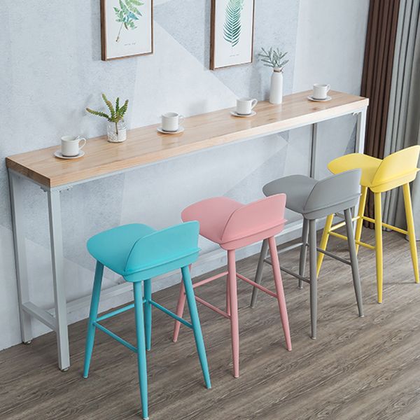 Tabella del bistrot industriale telaio in metallo bianco tavolo da top in legno naturale