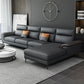 Contemporary Faux Leather Stationary Living Room Cushions Sofa Chaise