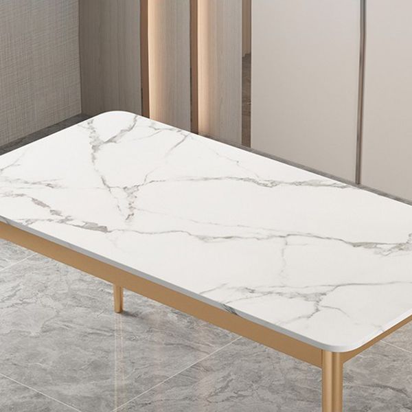 Traditional Luxury Dining Table White Top Rectangle 4 Legs Table for Home Clearhalo 'Dining Tables & Seating' 'Dining Tables' 'dining_table' 'furn' 'furn_dining_table' 'Furniture' 'Kitchen & Dining Furniture' 1200x1200_22ec53f6-9a1e-4633-abeb-fef5e53e81ce