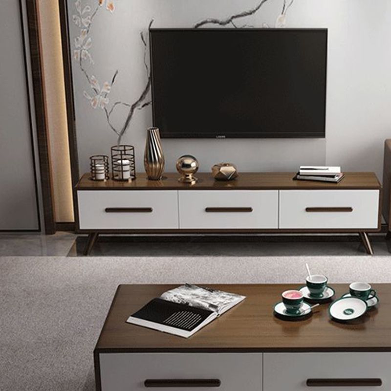 Moderno Wood TV Media Media de 12 "W Stand de TV de almacenamiento cerrado con cajones