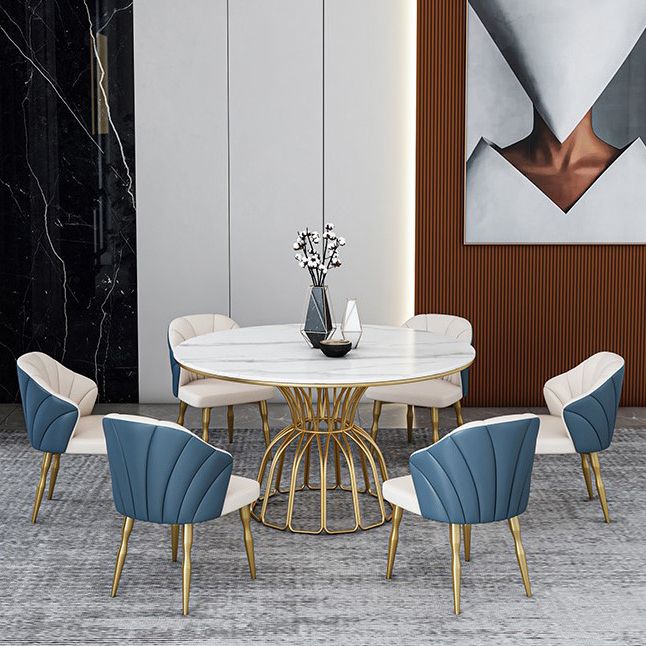 Traditional Luxury Dinette Table Round Metal Gold Base Dining Pedestal Table Clearhalo 'Dining Tables & Seating' 'Dining Tables' 'dining_table' 'furn' 'furn_dining_table' 'Furniture' 'furniture_dining_table' 'Kitchen & Dining Furniture' 1200x1200_22ed034e-4a27-4b29-b330-5767990e3660