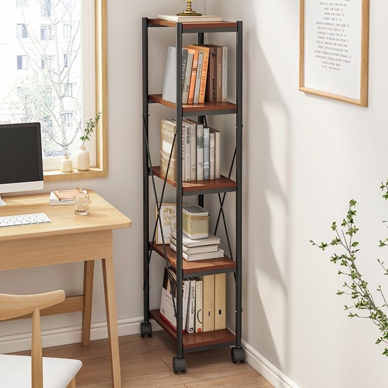 Adjustable and Metal Bookcase 11.8-inch Wide Contemporary Bookshelf